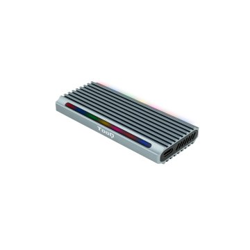 Caja Externa M.2 Usb-c Tooq Tqe-2221g Para M.2 Ngff nvme Usb 3.1 Gen2 Usb-a Gris