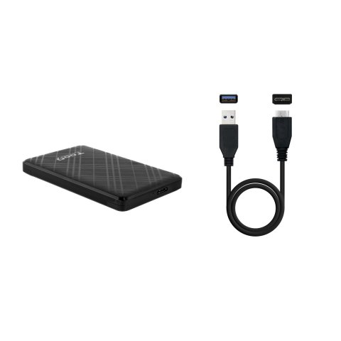 Caja Externa 2.5" Usb 3.0 Tooq Tqe-2500b Negro Para Hd ssd De Hasta 9.5mm Sata Usb 3.0 3.1 Sin Tornillos