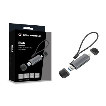 Card Reader Externo Concentronic Bian05g Usb-c Y Usb-a Compatible Con Sd, Sdhc, Sdxc, Micro Sd t-flash, Micro Sdhc, Micro Sdx 2