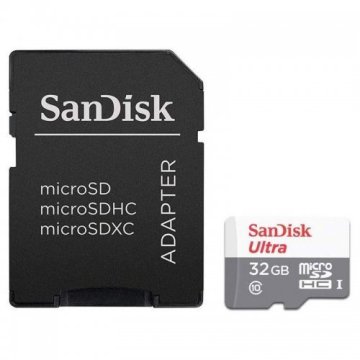Memoria Sd Micro 32gb Sandisk Ultra® Microsdxc + Sd Adapter 100mb s Class 10 Uhs-i Sdsqunr-032g-gn3ma