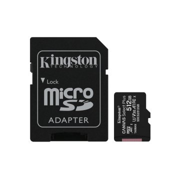 Memoria Sd Micro 512gb Kingston Clase 10 + Adaptador Canvas Select Plus 100mb s Sdcs2 512gb