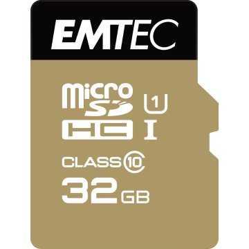Memoria Sd Micro 32gb Emtec Elite Gold 85mb s Sd + Adapter Class 10 Uhs1 U1 Ecmsdm32ghc10gp