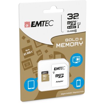 Memoria Sd Micro 32gb Emtec Elite Gold 85mb s Sd + Adapter Class 10 Uhs1 U1 Ecmsdm32ghc10gp 2