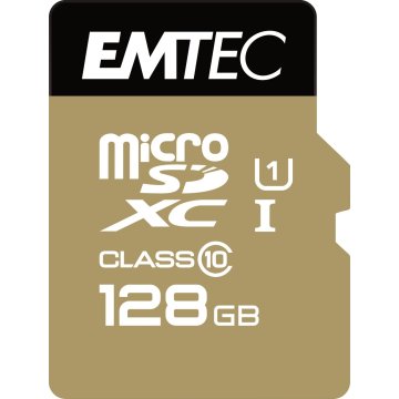 Memoria Sd Micro 128gb Emtec Elite Gold 85mb s Sd + Adapter Class 10 Uhs1 U1 Ecmsdm128gxc10gp