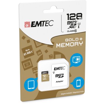 Memoria Sd Micro 128gb Emtec Elite Gold 85mb s Sd + Adapter Class 10 Uhs1 U1 Ecmsdm128gxc10gp 2