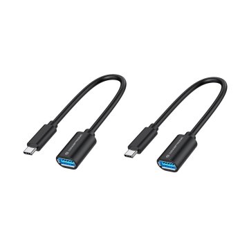 Adaptador Usb-c Macho A Usb-a Hembra Otg 0.2m Pack 2 Unidades