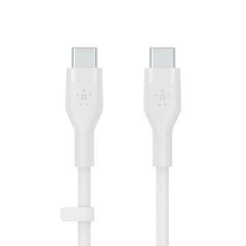 Cable Belkin Cab009bt1mbw2pk Usb-c A Usb-c Boost Charge 1m Silicona Con Clip Pack 2 Blanco negro