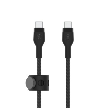 Cable Belkin Cab011bt1mbk Usb-c A Usb-c Boost Charge 1m Silicona Trenzado Negro Cierre Magnetico
