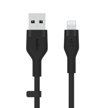 Cable Belkin Caa008bt1mbk Usb-a A Lightning Silicona Clip 1m Negro