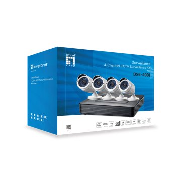 Kit Videovigilancia 1080p Level One Dsk-4001 4 Canales 4 Camaras Int ext + Grabador Cables Iluminacion Led (sin Hd) 2