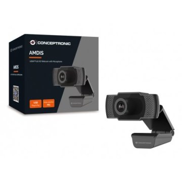 Webcam Fhd Conceptronic Amdis 1080p Usb 3.6mm 30 Fps Angulo Vision 90º Microfono Integrado 2