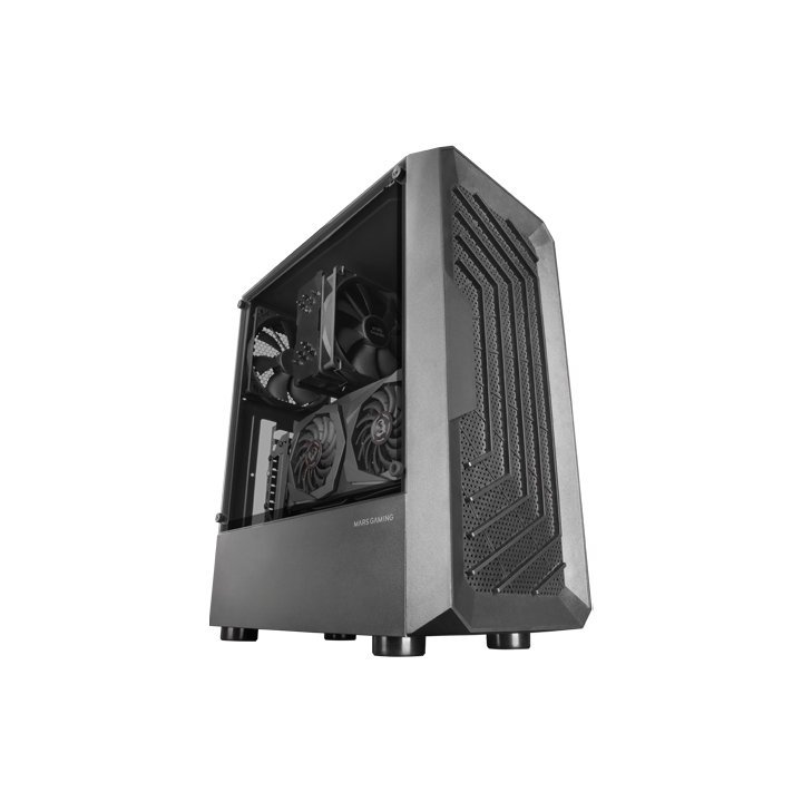 Caja Atx Semitorre Gaming Mars Gaming Mc-2000 Black Frontal Mesh Ventana Lateral Camara Dual Sin Fuente De Alimentacion