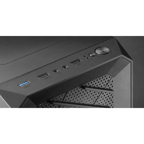 Caja Atx Semitorre Gaming Mars Gaming Mc-2000 Black Frontal Mesh Ventana Lateral Camara Dual Sin Fuente De Alimentacion