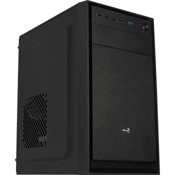 Caja Microatx Aerocool Cs-104 Frontal Con Diseño De Aluminio Pulido Con 1 Bahia De 5.1 4 Incluye Un Ventilador De 12cm Sin Fu