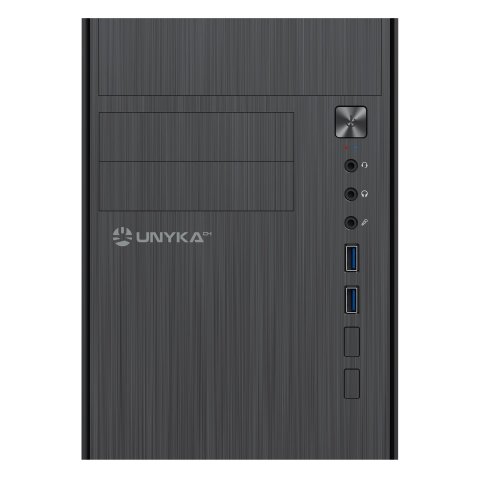 Caja Micro Atx Unyka Aero C12 V1 Uk521116 Negra Con 2 Bahias De 5,25" 2x3.5" 2xusb 3.0 Lector De Tarjetas Audio
