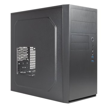 Caja Micro Atx Unyka Aero C11 Black Frontal Con Efecto Aluminio Cepillado Bahias Frontales 2x 3.5" Y 2.5" Sin Fuente De Alime