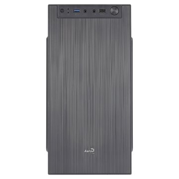 Caja Microatx Aerocool Cs-108 Black Frontal Con Diseño De Aluminio Pulido Sin Fuente De Alimentacion 2