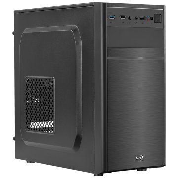 Caja Microatx Aerocool Cs-103 Frontal Con Diseño De Aluminio Cepillado Con 1 Bahia De 5.1 4 Incluye Un Ventilador De 8cm Sin