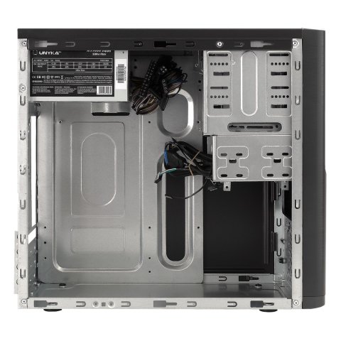 Caja Microatx Slim Unyka Matx Dark Shadow Caja Negra Con 2 Bahías De 5.1 4 Con Fuente De Alimentacion De 500w Apta Para Repar