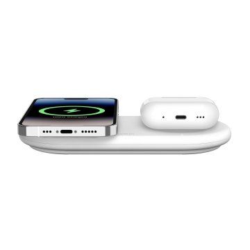 Base De Carga Inalambrica Doble Belkin Wiz021vfwh 15w Qi2 Boost Charge Color Blanco 2