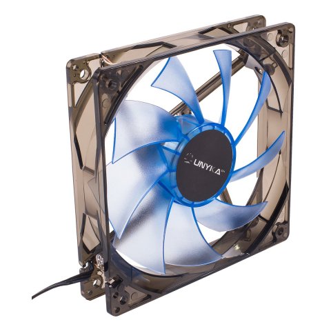 Ventilador Interno Unykach 120mm Translucido Con Led Blue 9 Aspas