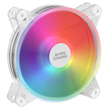 Ventilador Interno Mars Gaming Mfd Transparente 12x12cm Iluminacion Dual Chroma Rgb Ultra Silencioso 14db Conectividad Total  2