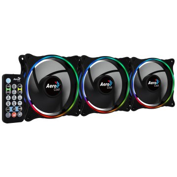 Pack 3xventiladores + Hub H66f Y Control Remoto Aerocool Eclipse Argb 120mm Anillo Led Dual Conexion 3.4 Y 6pin 2