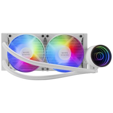 Sistema De Refrigeracion Liquida Mars Gaming Ml-one240 White 2x (12x12) Iluminacion Frgb Tpd 400w Para Procesadores Intel Y A 2