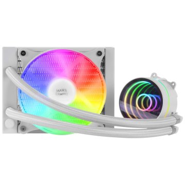 Sistema De Refrigerancion Liquida Mars Gaming Ml-one120 White 12x12 Iluminacion Frgb Tpd 200w Para Procesadores Intel Y Amd 2