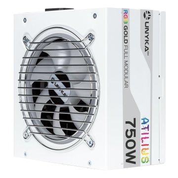 Fuente De Alimentación Unyka Atilius Rgb Atx 750w White Cableado Modular Pfc Activo Eficiencia Energetica 90% Ventilador Rgb  2