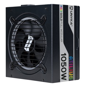 Fuente De Alimentación Unyka Atilius Rgb Atx 1050w Black Cableado Modular Apfc Activo Eficiencia Energetica 90% Ventilador Rg 2