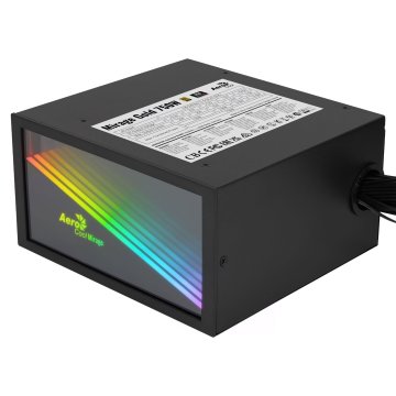 Fuente Alimentacion Aerocool Mirage 750w Certificado 80 Plus Gold Pfc Activo, Vent. 12x12cm Ultra Silencioso Haswell Rgb Infi