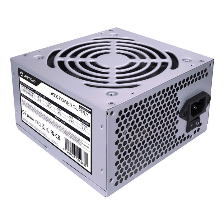 Fuente De Alimentacion Unykach Atx 52099 500w 20+4pins Ventilador 12x12 Silencioso Destinada Para Reparaciones