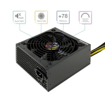Fuente De Alimentacion Tooq Tqapolo-700sp 700w Fan 12cm 5 Sata 3 Molex 2 Pcie (6+2 Y 6) Interruptor Negra Destinada A Reparac 2