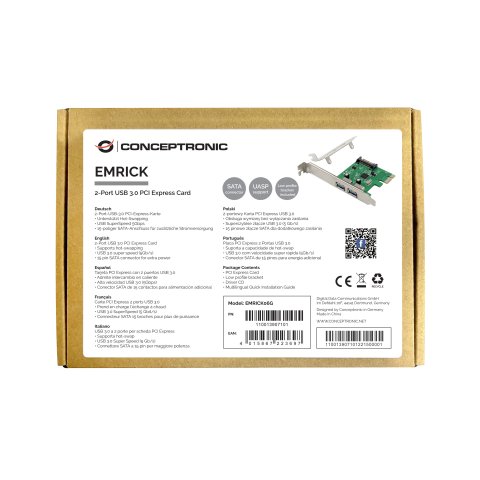 Controladora Pcie Conceptronic Emrick06g Pcie X1 2 Puertos Usb 3.0