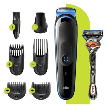 Recortadora   Afeitadora Braun Mgk5245 Para Barba Y Cabello Negro Recargable + Cuchilla Gillette 5 Accesorios 2