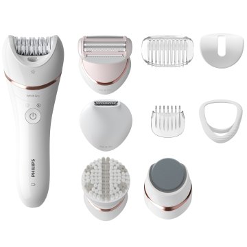 Depiladora Philips Epilator Bre740 10 Series 8000 Wet & Dry Diferentes Cabezales Y Luz Led