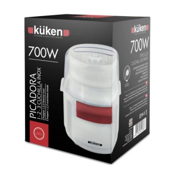 Picadora Electrica Kuken Doble Cuchilla Capacidad 0.7litros 700w Color Blanco rojo 2