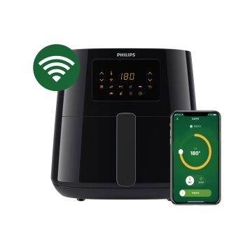 Freidora Por Aire Philips Essential Conectada Xl Hd9280 70 Color Negro 6.2l Pantalla Tactil 2000w Compatible Con Alexa
