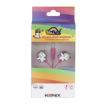 Auricular Intrauditivo Konix Unik In-ear Headphone Color Rosa Diseño Unicornios Kx-earp-unik 2