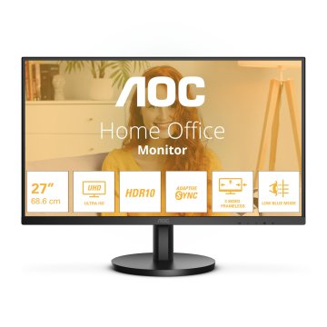 Monitor Aoc 27" U27b3m 2hdmi Displayport Auriculares Uhd 4k 3840x2160 60hz 4ms Altavoces Vesa  2