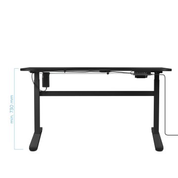 Mesa De Escritorio Motorizada Tooq Atlas Black Chasis Acero Tablero Mdf 1400x600mm Alt. Reg. 2