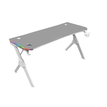 Mesa Mars Gaming Mgd Rgb 140 White Chasis De Acero Tablero 140x60cm Altura 75cm Alfombrilla Nanotextil Con Guias Y Soportes