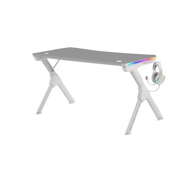 Mesa Mars Gaming Mgd Rgb 140 White Chasis De Acero Tablero 140x60cm Altura 75cm Alfombrilla Nanotextil Con Guias Y Soportes 2