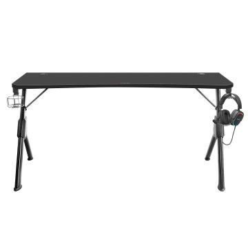 Mesa Mars Gaming Mgd Xl Black Chasis De Acero Tablero 160x60cm Altura 74cm Con Diseño De Fibra De Carbono Con Guias Y Soporte 2