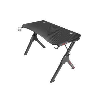 Mesa Mars Gaming Mgd Black Chasis De Acero Tablero 110x60cm Altura 74cm Con Diseño De Fibra De Carbono Con Guias Y Soportes