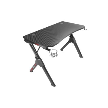 Mesa Mars Gaming Mgd Black Chasis De Acero Tablero 110x60cm Altura 74cm Con Diseño De Fibra De Carbono Con Guias Y Soportes 2
