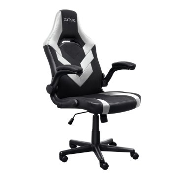 Silla Gamer Trust Gxt 703 Negra blanca 25130 Elevador De Gas Clase 4 Reposabrazos Abatibles Bloqueo De Inclinacion Max. 140kg