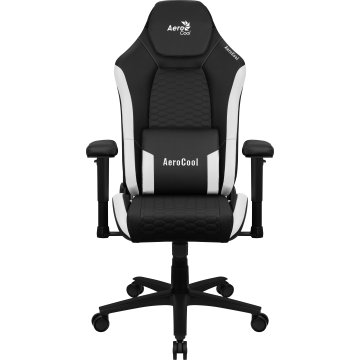 Silla Gaming Aerocool Crown Diseño Premium Cuero Sintetico Aeroweave Negra Con Detalles En Blanco Reposabrazos 2d Cojin Lumba 2