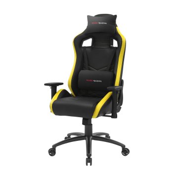 Silla Gamer Mars Gaming Mgcx Neo Negra Con Detalle Amarillo Brazos Regulables En Altura Transpirable Air-tech Pro Reclinable